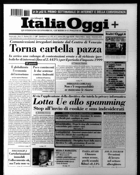 Italia oggi : quotidiano di economia finanza e politica